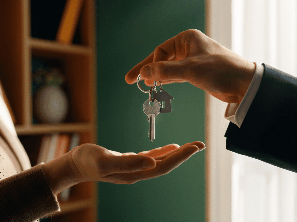 Home keys handed to buyer after inspection review