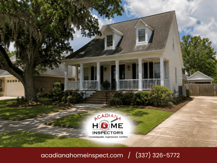 Single-family home in Lafayette, LA inspected for climate-related concerns during an Acadiana home inspection.