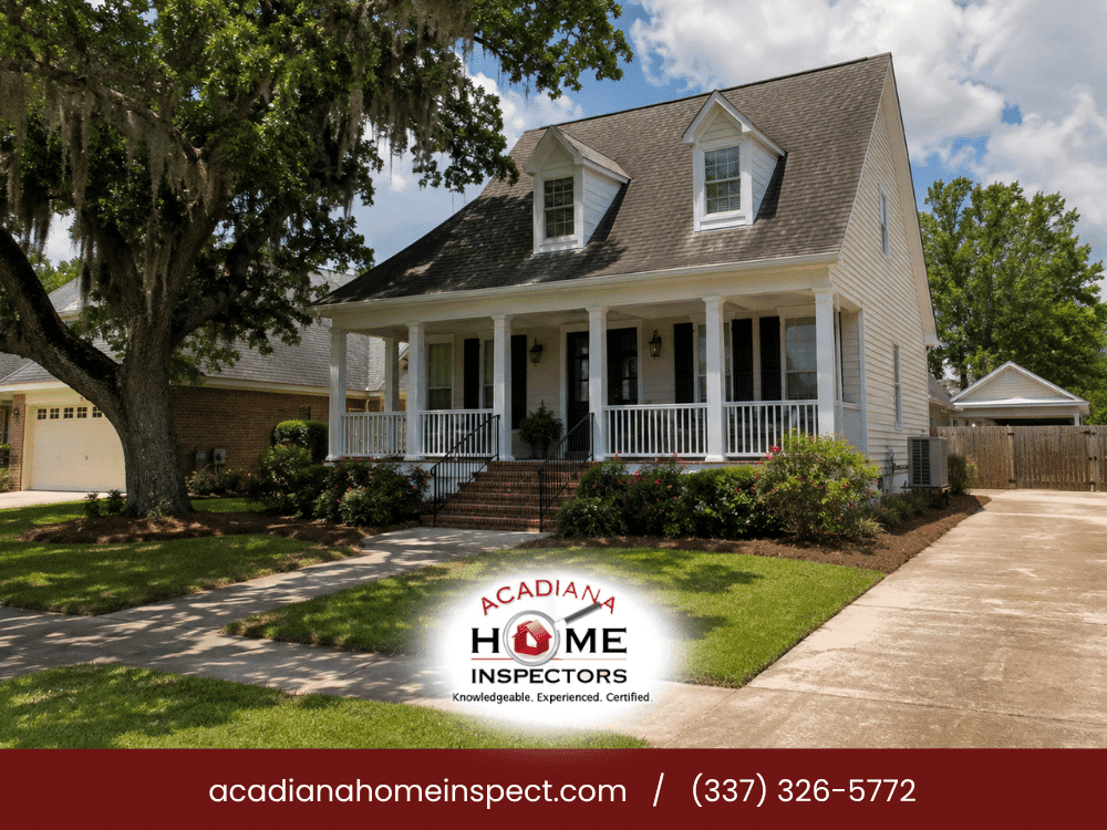 Single-family home in Lafayette, LA inspected for climate-related concerns during an Acadiana home inspection.